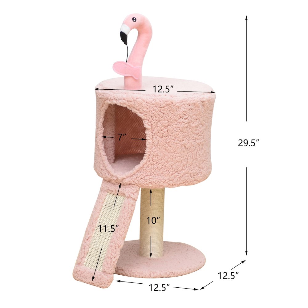 Flamingo 29" Cat Tree with Replaceable Posts, Sisal Scratching Ramp,Pink