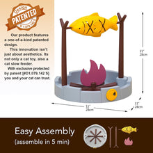 Grilled Fish Toy Slow Feeder and Treat Dispenser with Rotating Fish