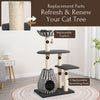 49-in Cat Tree With Recyclable Paper Rope Perch & Condo Lounger, Black & White