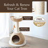 29-in Walk Up Paper Rope Condo & Perch With Sisal Post Cat Tree, Tan & Cream