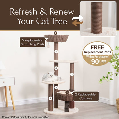 49-in Pharoah Cat Tree, Brown