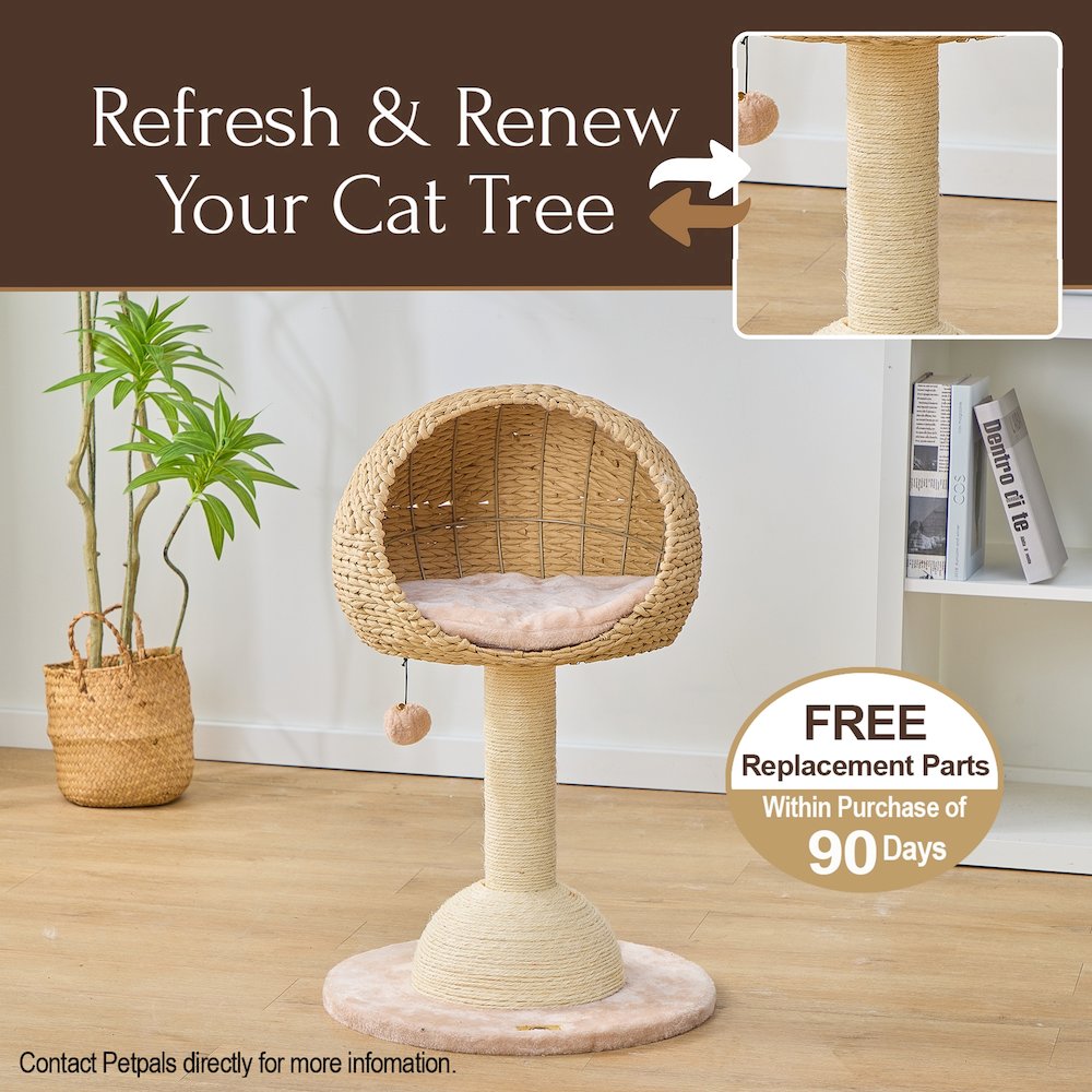 30-in Lookout Cat Tree Bed, Beige