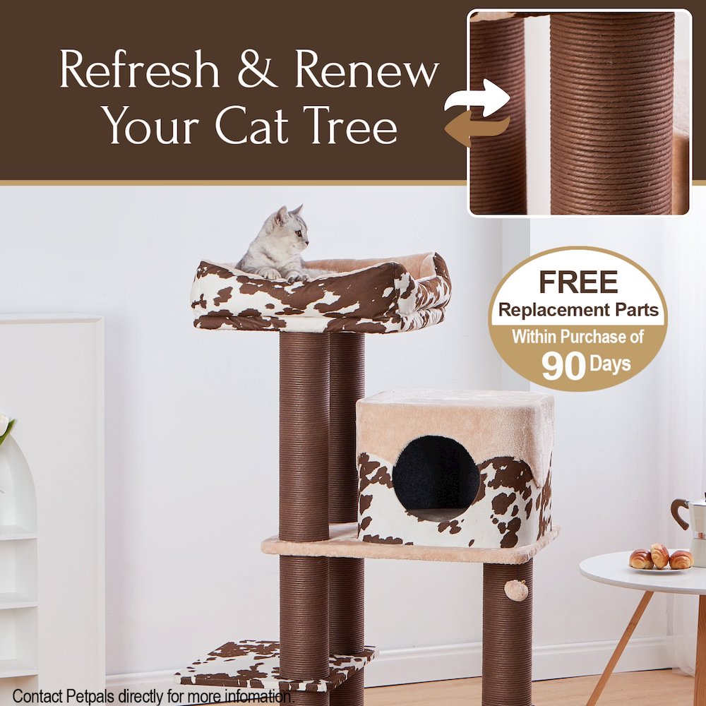 50-in Cowboy Western Style Cat Tree, Brown