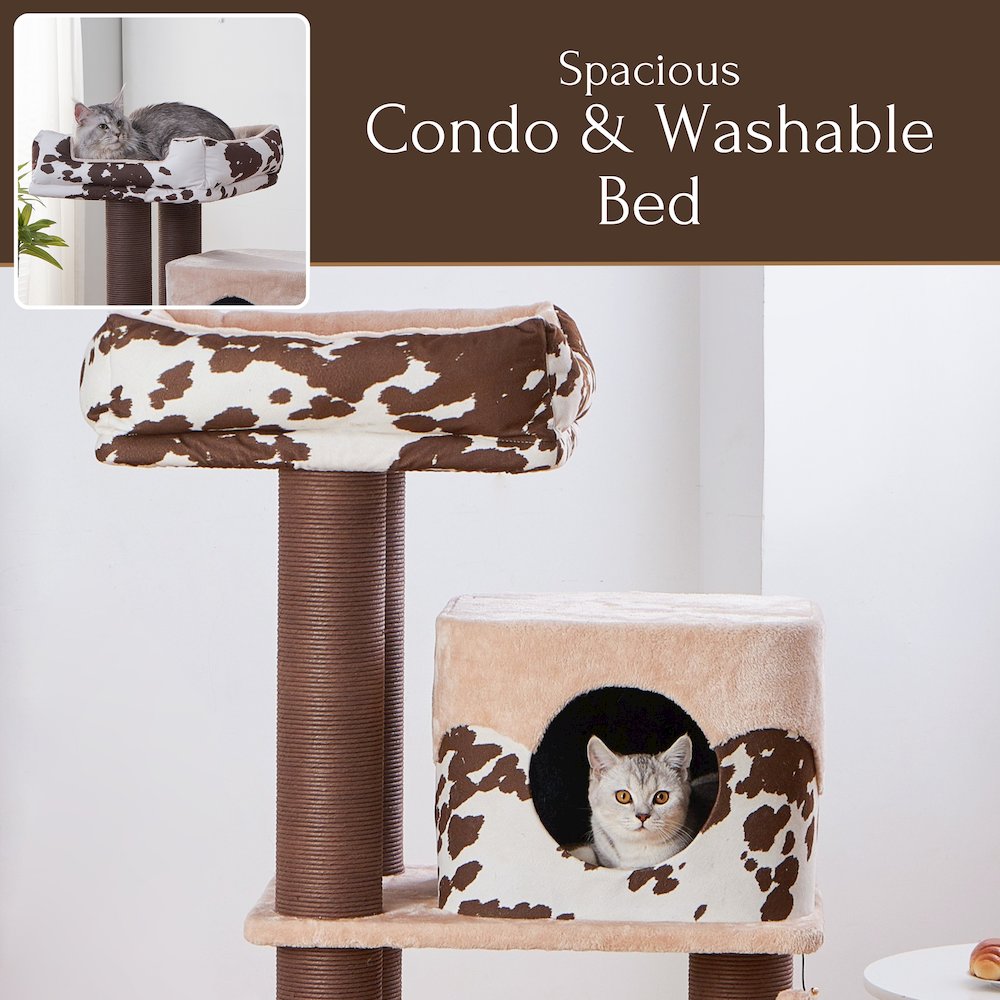 50-in Cowboy Western Style Cat Tree, Brown