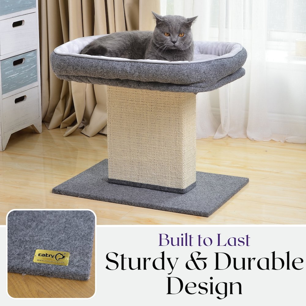 Mellow 2-Level 19" Cat Perch with Replaceable Parts, Washable Bed