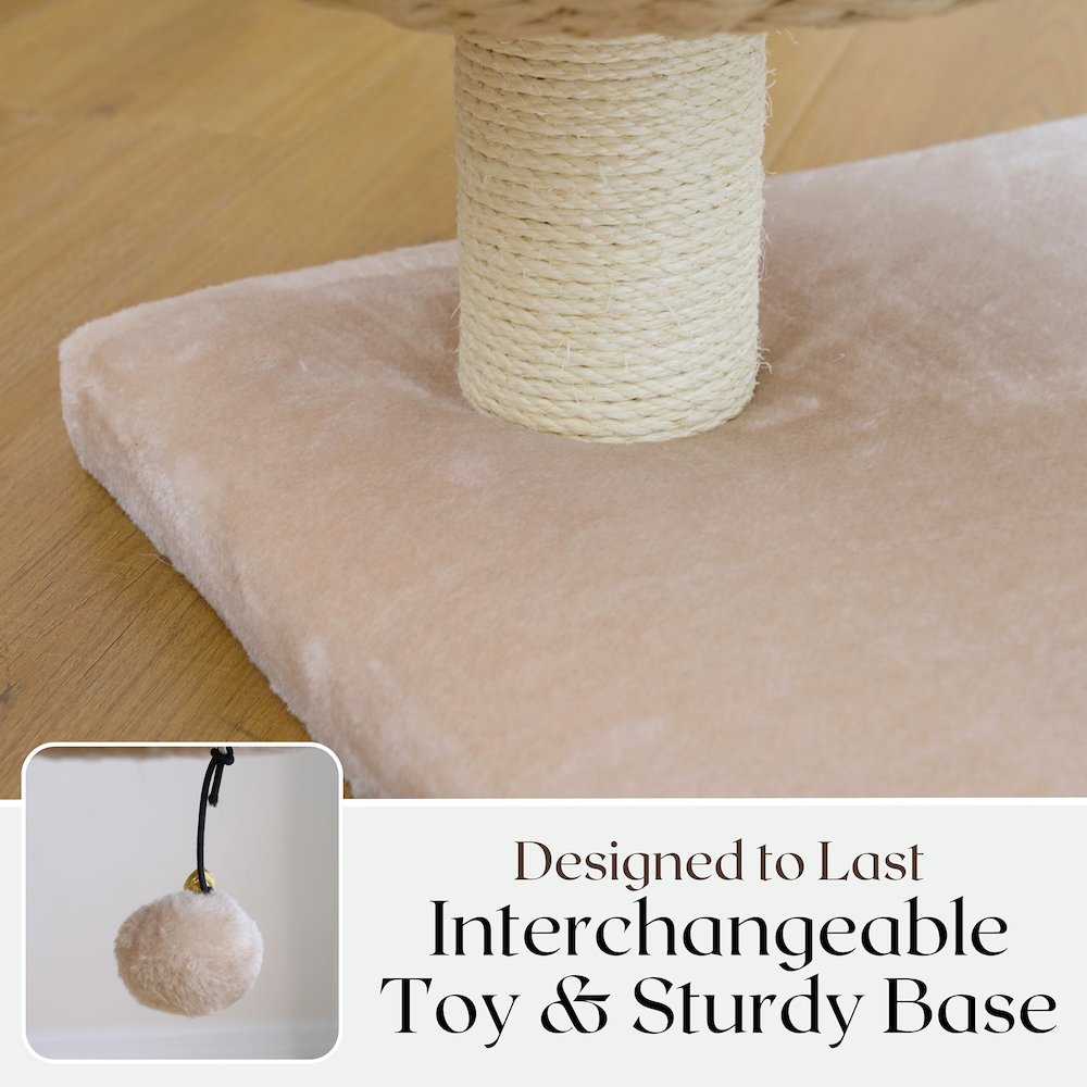 23-in Paper Rope Hand Woven Condo & Perch Cat Tree, Natural