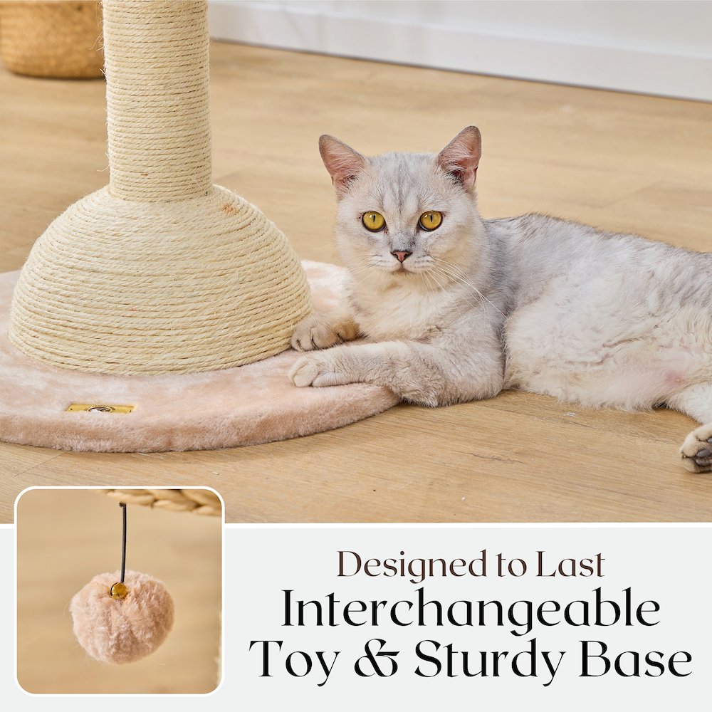 30-in Lookout Cat Tree Bed, Beige