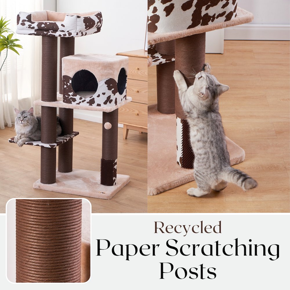 50-in Cowboy Western Style Cat Tree, Brown