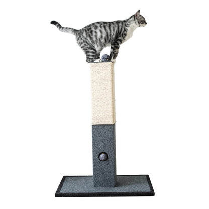 Minimalist Natural Sisal Cat Scratching Post with Peek-a-Boo Ball Toy