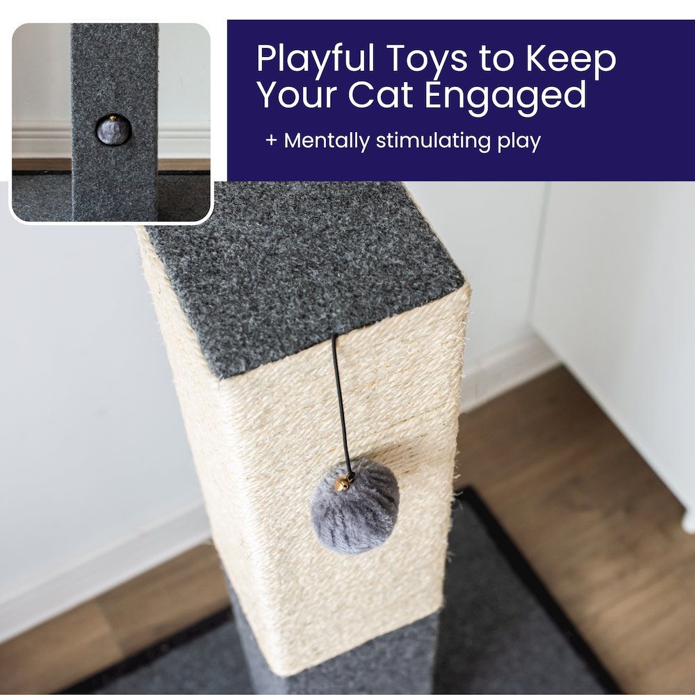 Minimalist Natural Sisal Cat Scratching Post with Peek-a-Boo Ball Toy