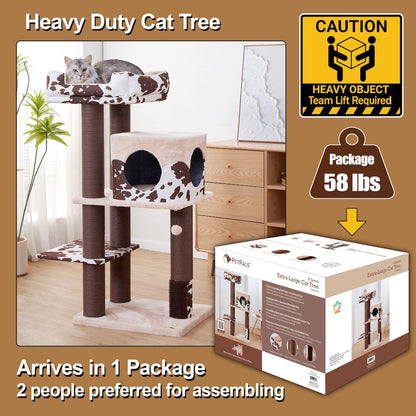 50-in Cowboy Western Style Cat Tree, Brown