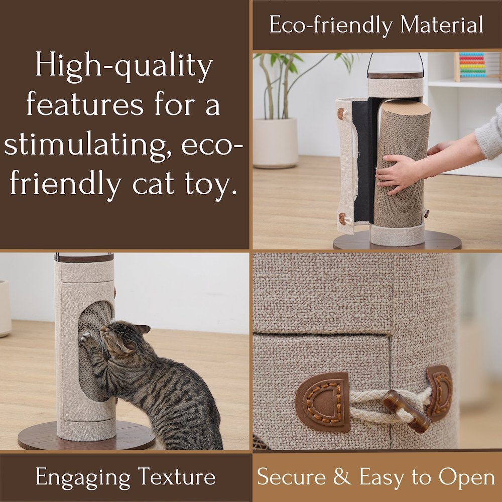 Eco-Scratcher Cat Scratching Board with Replaceable Recycled Insert