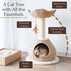 29-in Walk Up Paper Rope Condo & Perch With Sisal Post Cat Tree, Tan & Cream