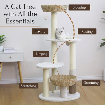 Boho Chic Style Handwoven 5-Level Cat Tree
