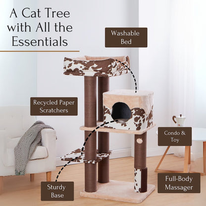 50-in Cowboy Western Style Cat Tree, Brown