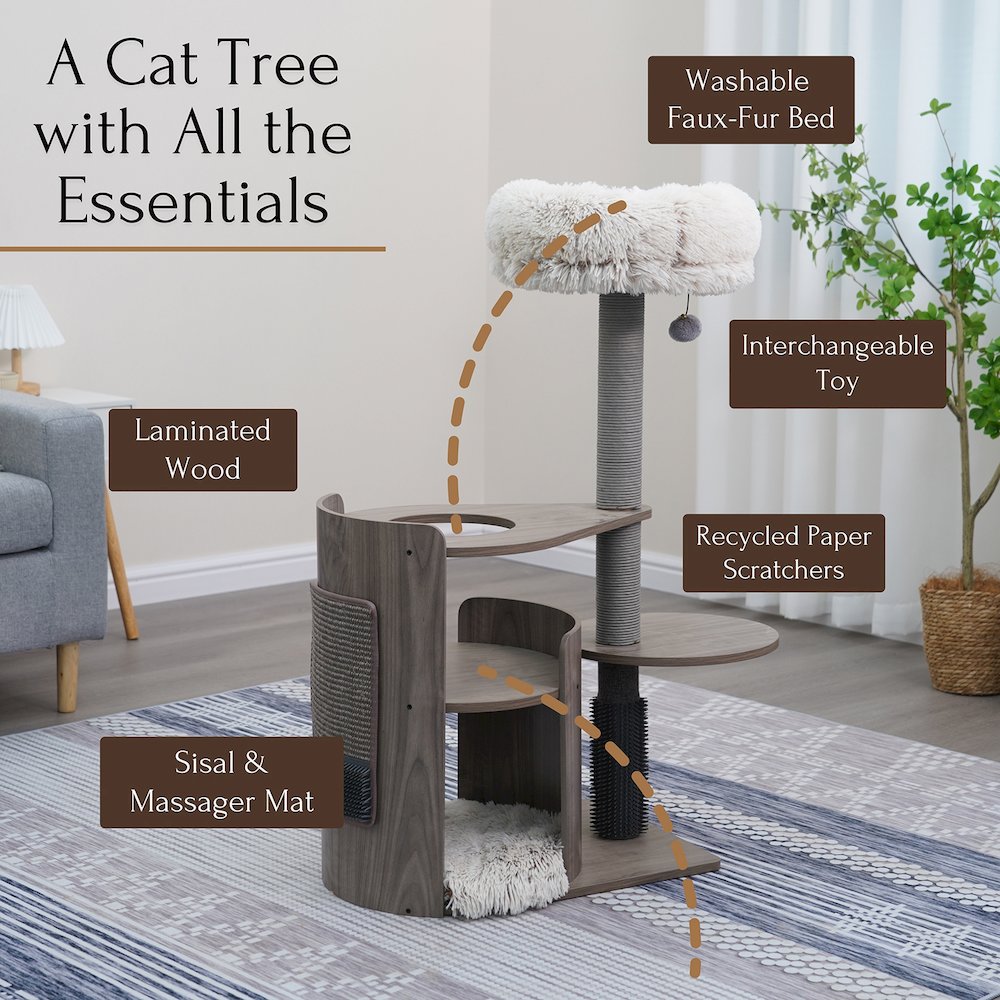 42-in Cullen Mid-Century Modern Cat Tree