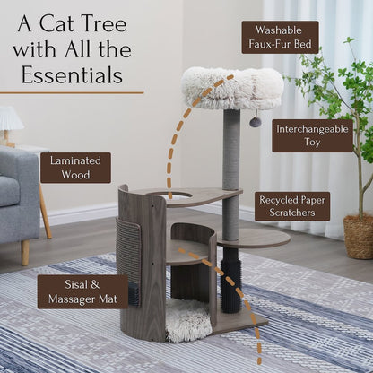 42-in Cullen Mid-Century Modern Cat Tree