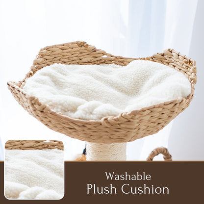 29-in Walk Up Paper Rope Condo & Perch With Sisal Post Cat Tree, Tan & Cream