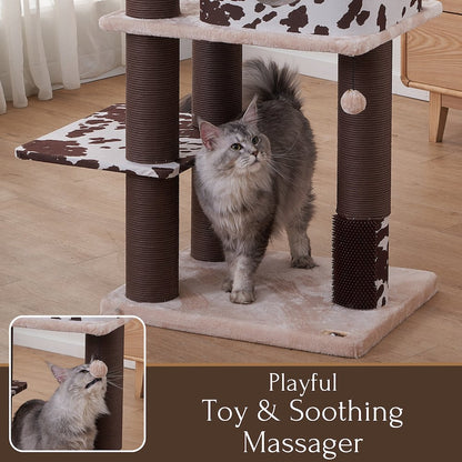 50-in Cowboy Western Style Cat Tree, Brown