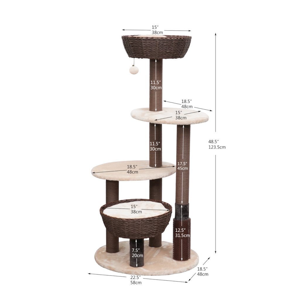 49-in Pharoah Cat Tree, Brown