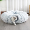 Grey Cat Tunnel with Faux Fur