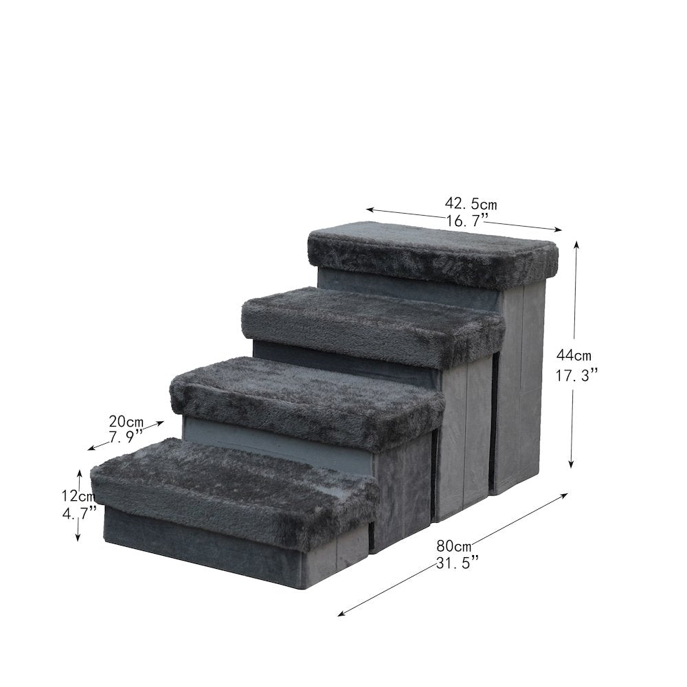 Charcoal 4 Level Pet Stairs