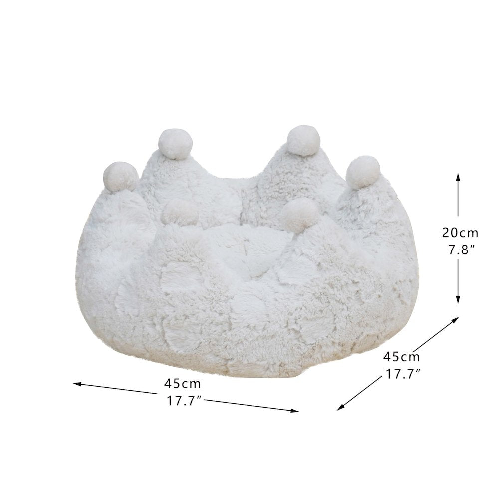 White Crown Cat Bed with Removable, Washable Bed