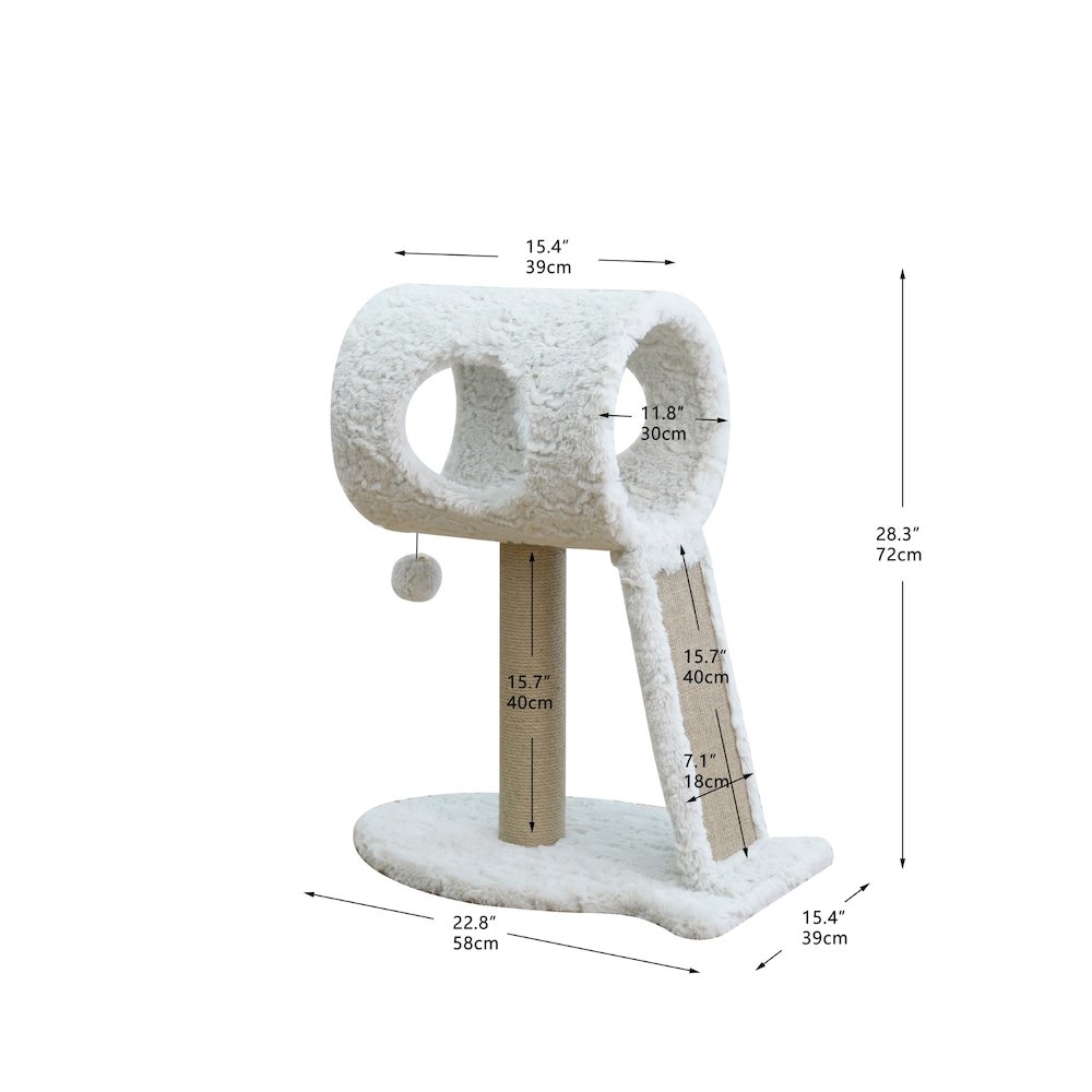 Minimalistic Fished Shaped Cat Perch - 28"H, 2 Level, Medium, Space Needle