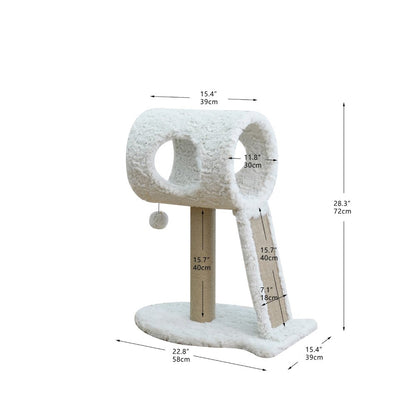 Minimalistic Fished Shaped Cat Perch - 28"H, 2 Level, Medium, Space Needle