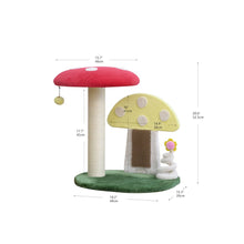 Apartment-Sized Magical Mushroom Cat Perch - 20"H, 2 Level, Medium, Moultrie