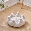 White Crown Cat Bed with Removable, Washable Bed