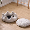 White Crown Cat Bed with Removable, Washable Bed