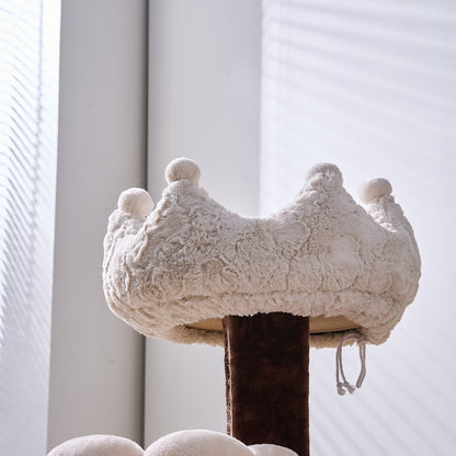 White Crown Cat Bed with Removable, Washable Bed