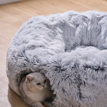 Grey Cat Tunnel with Faux Fur
