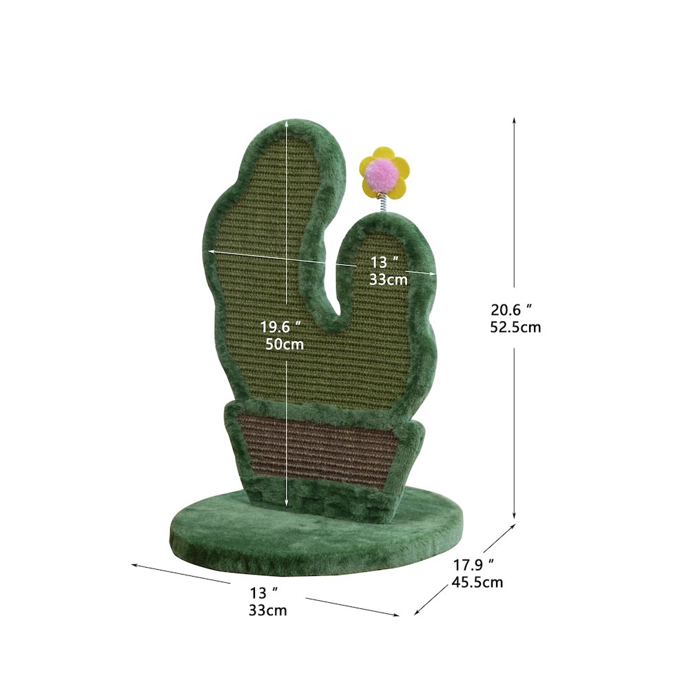 Natural Sisal Cactus-Shaped Cat Scratcher - 18"H, Natural Sisal, Small,