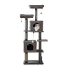 7-Level 67.5” Linen & Quilted Velvet Cat Tree with Recycled Paper Scratchers