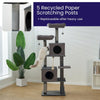 7-Level 67.5” Linen & Quilted Velvet Cat Tree with Recycled Paper Scratchers