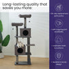 7-Level 67.5” Linen & Quilted Velvet Cat Tree with Recycled Paper Scratchers