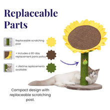 Sunflower 26" Cat Scratching Post with Replaceable Parts, Washable Beds