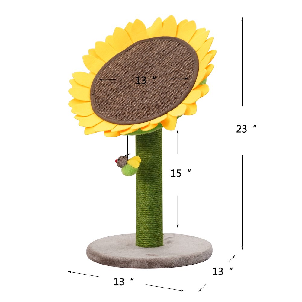 Sunflower 26" Cat Scratching Post with Replaceable Parts, Washable Beds