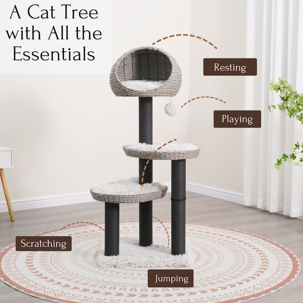 50-in Tundra Cat Tree, Grey