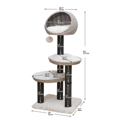 50-in Tundra Cat Tree, Grey