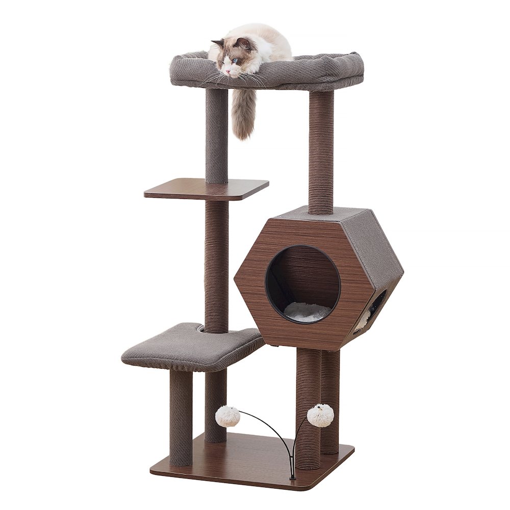 Wagon 2.0 5-level cat tower, Brown