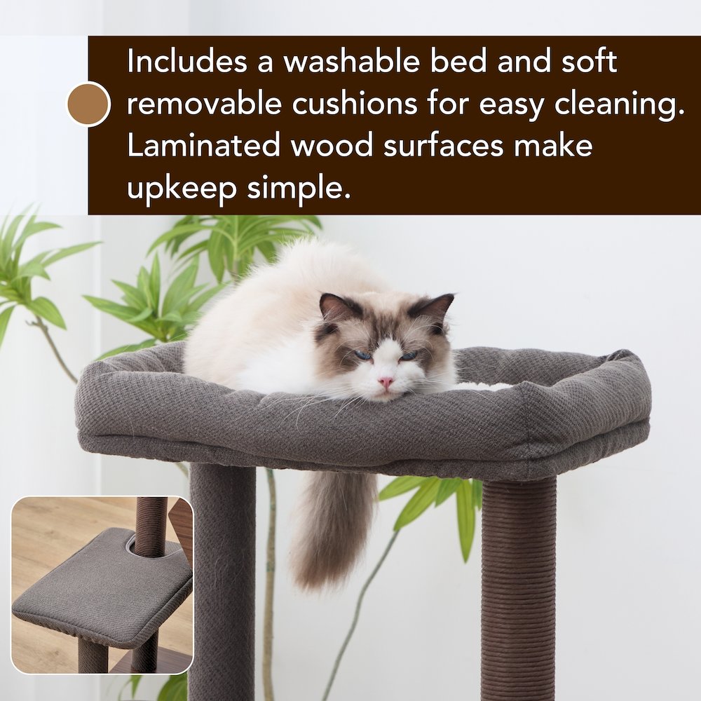 Wagon 2.0 5-level cat tower, Brown