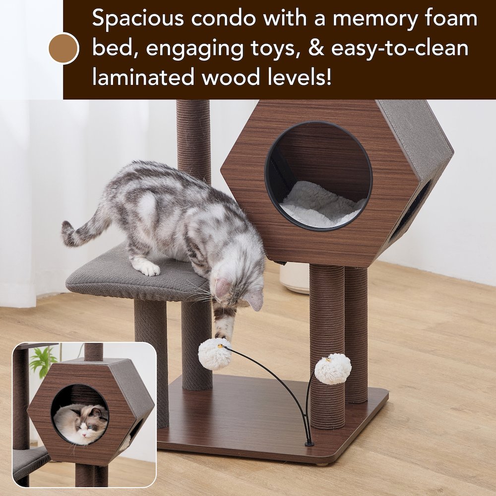 Wagon 2.0 5-level cat tower, Brown