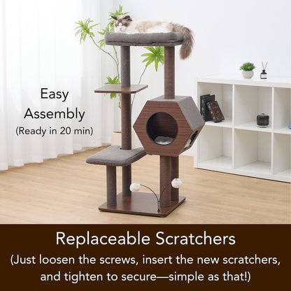 Wagon 2.0 5-level cat tower, Brown