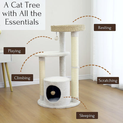4-Level Cat Tower Winnipeg Medium Sustainable Cat Tree, 36"H