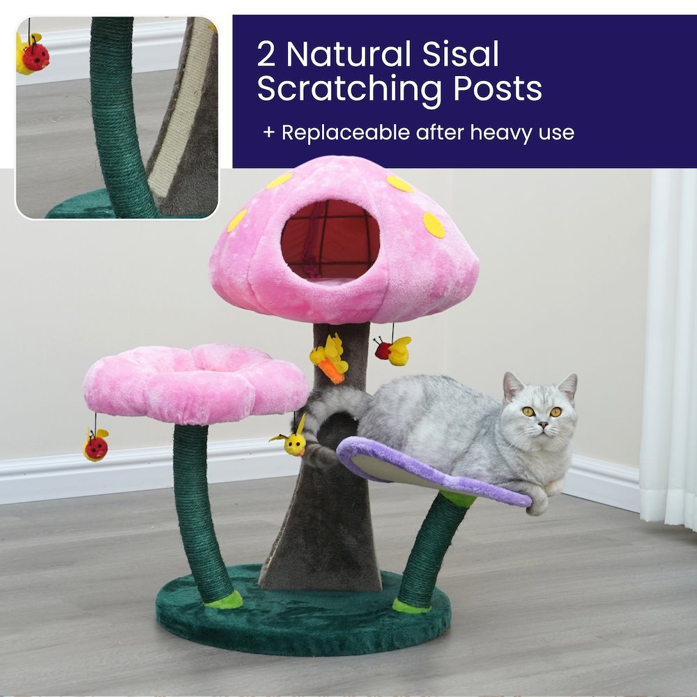 Wonderland 3-Level 31" Cat Tree for Cats & Kittens with Replaceable Parts