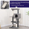 4-Level 49" Linen & Plush Cat Tree with Natural Sisal Scratchers, Spacious Condo