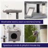 4-Level 49" Linen & Plush Cat Tree with Natural Sisal Scratchers, Spacious Condo